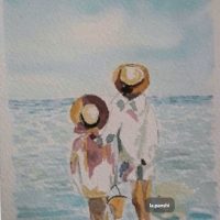 niña en la playa
